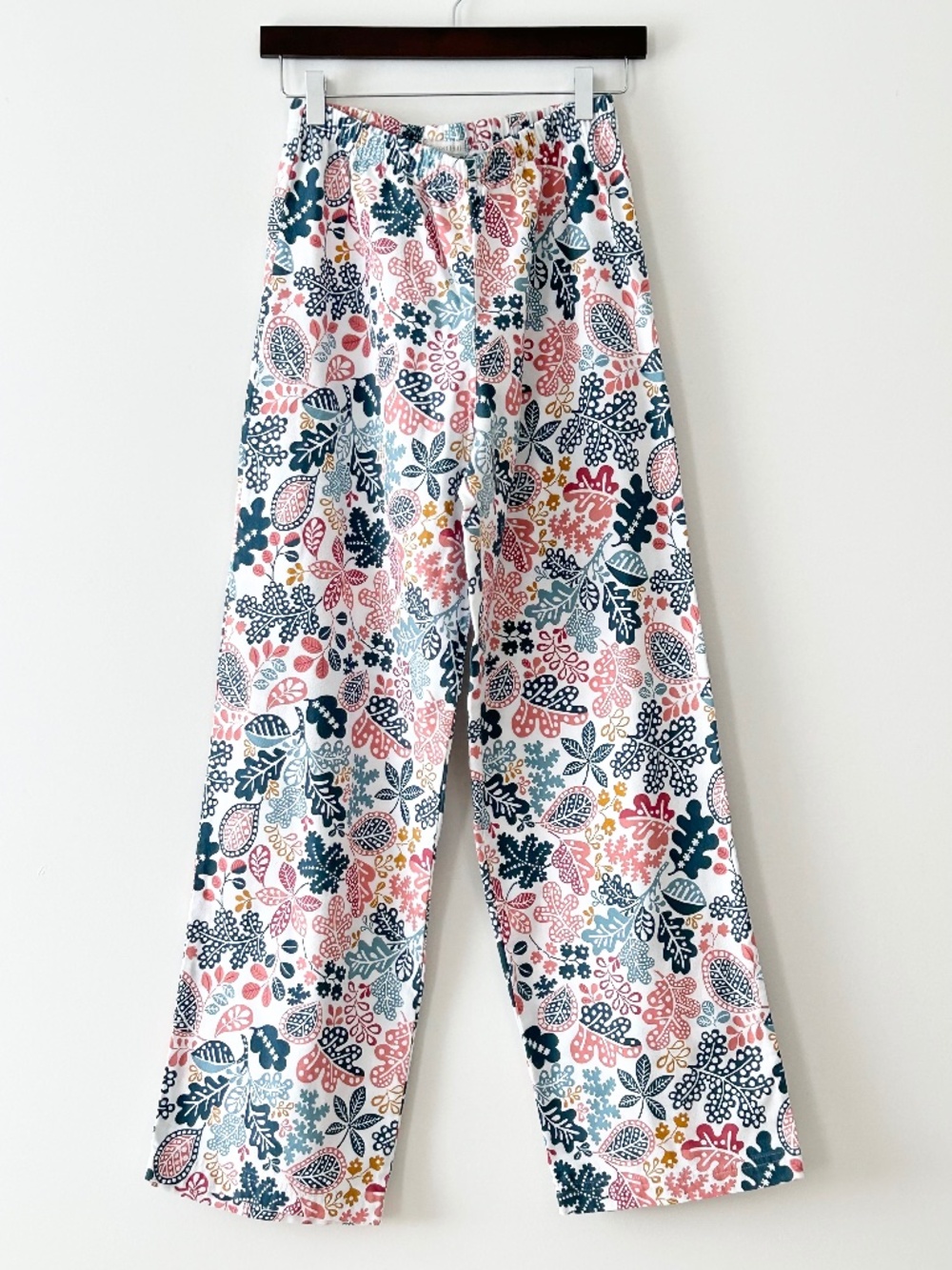 Garnet Hill 100% Organic Pima Cotton Flannel Wide Leg Pajama Lounge Pants